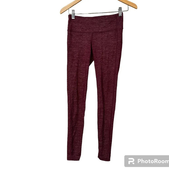 ATHLETA Maroon Heather Leggings Running Tights - size XS - Picture 1 of 5